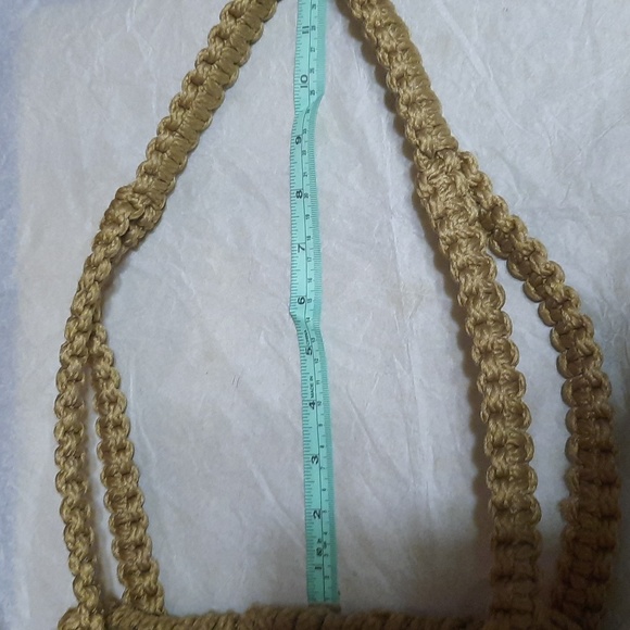 Vintage. draw string macrame purse - Picture 7 of 11